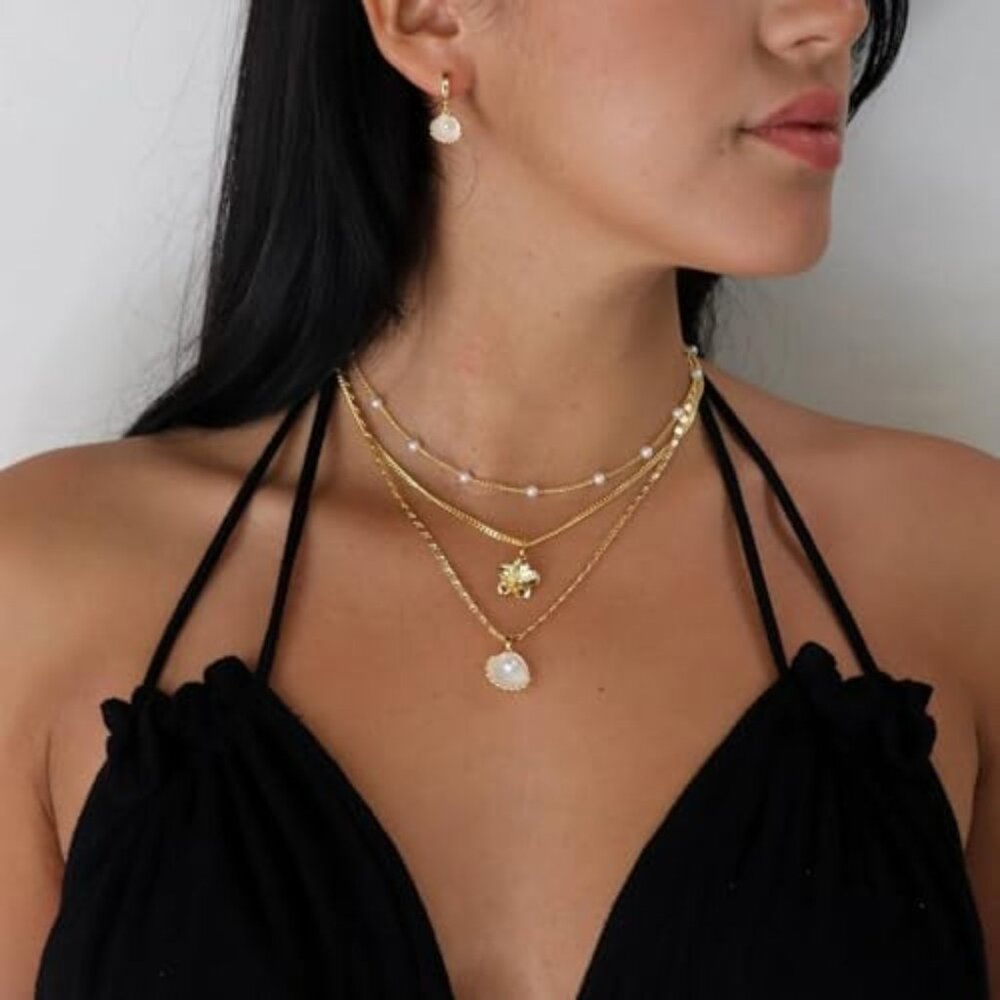 Charm Necklaces for Women,14k Gold Plated Waterproof Dainty Choker Necklace